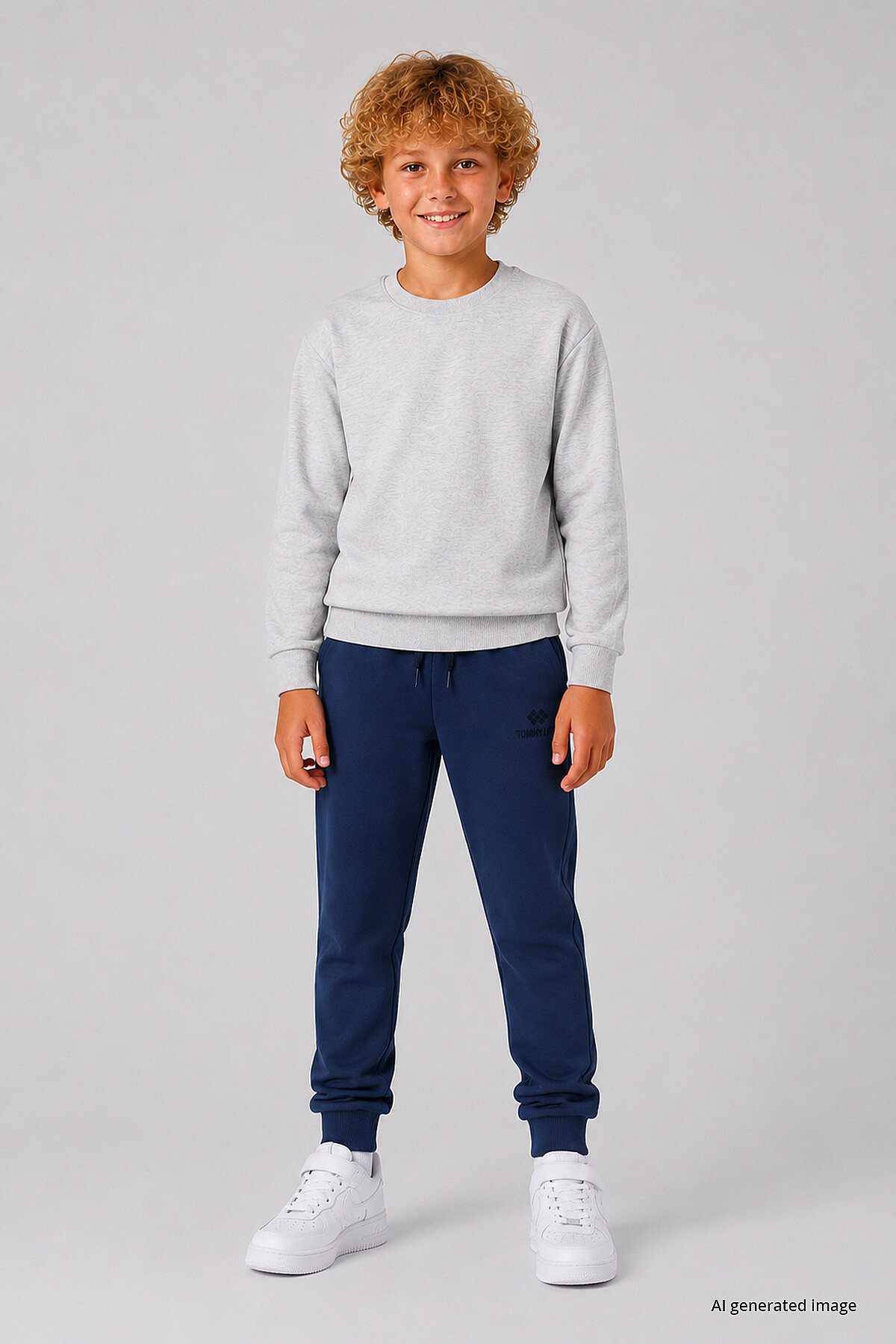 İndigo Standart Fit Manşetli İnce Erkek Çocuk Eşofman Alt - 11205 - TOMMYLIFE (1)