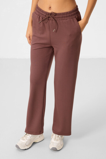 Kahverengi Yumuşak Dokulu Kapüşonlu Oversize Kadın Eşofman Tunik Takım - 95348 - TOMMYLIFE (1)