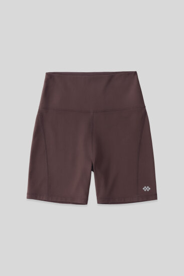 Kahverengi Kemer Detaylı Yüksek Bel Slim Fit Kısa Biker Kadın Tayt - 91017 - TOMMYLIFE