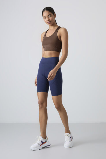 Kahverengi Sırt Detaylı Dar Kalıp U Yaka Kadın Spor Büstiyer - 97120 - TOMMYLIFE (1)