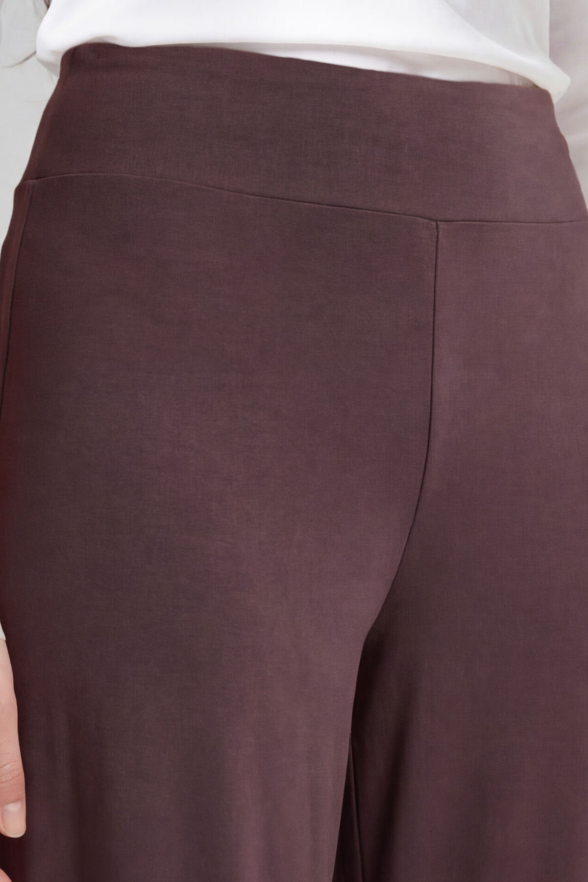 Kahverengi Comfort Fit Geniş Paça Korsajlı Palazzo Kadın Pantolon - 94681 - TOMMYLIFE (1)