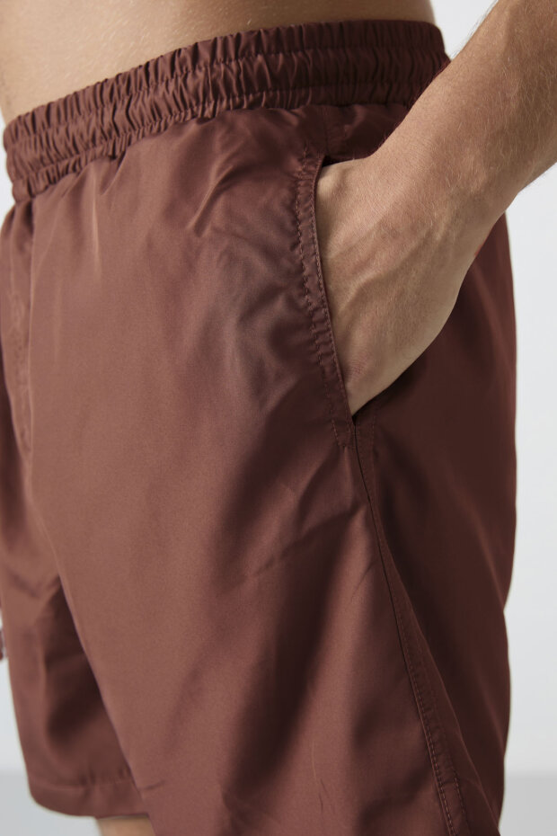 Kahverengi Hızlı Kuruyan Standart Fit Erkek Deniz Şortu - 81237 - 4