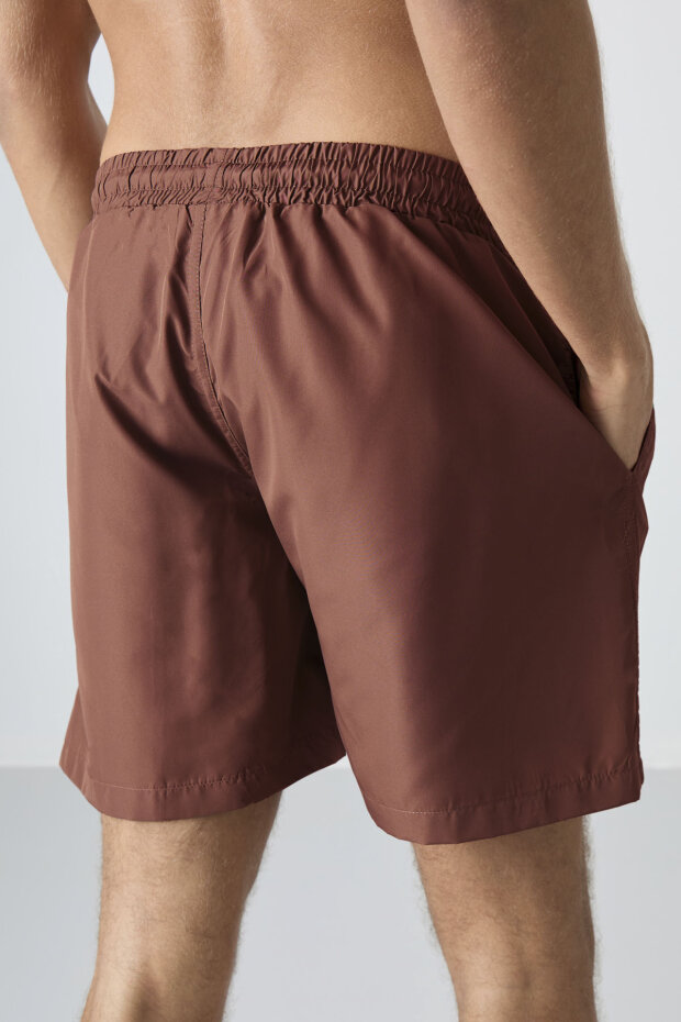Kahverengi Hızlı Kuruyan Standart Fit Erkek Deniz Şortu - 81237 - 5