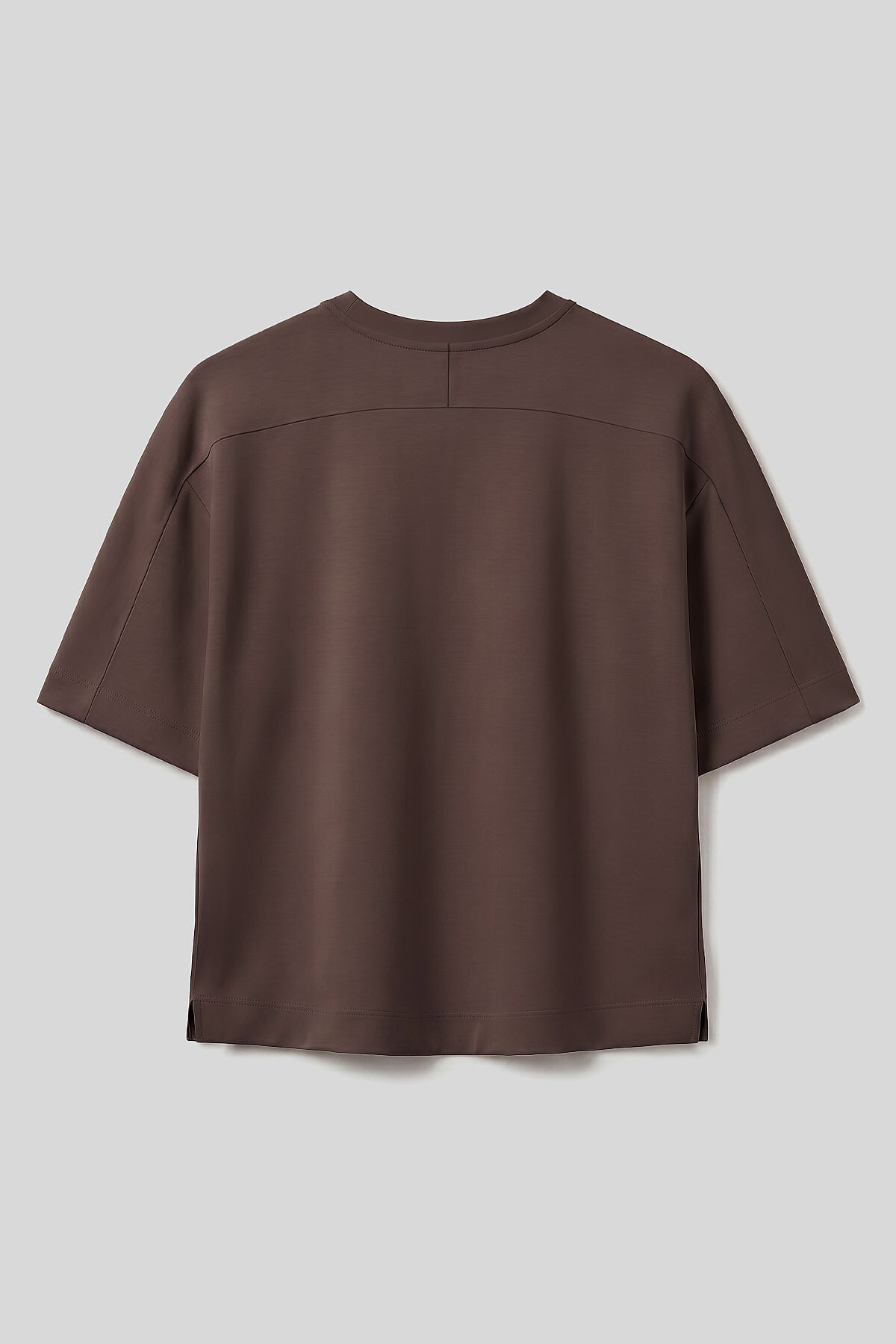 Kahverengi O Yaka Oversize Kısa Kollu Kadın T-Shirt - 97316 - TOMMYLIFE (1)
