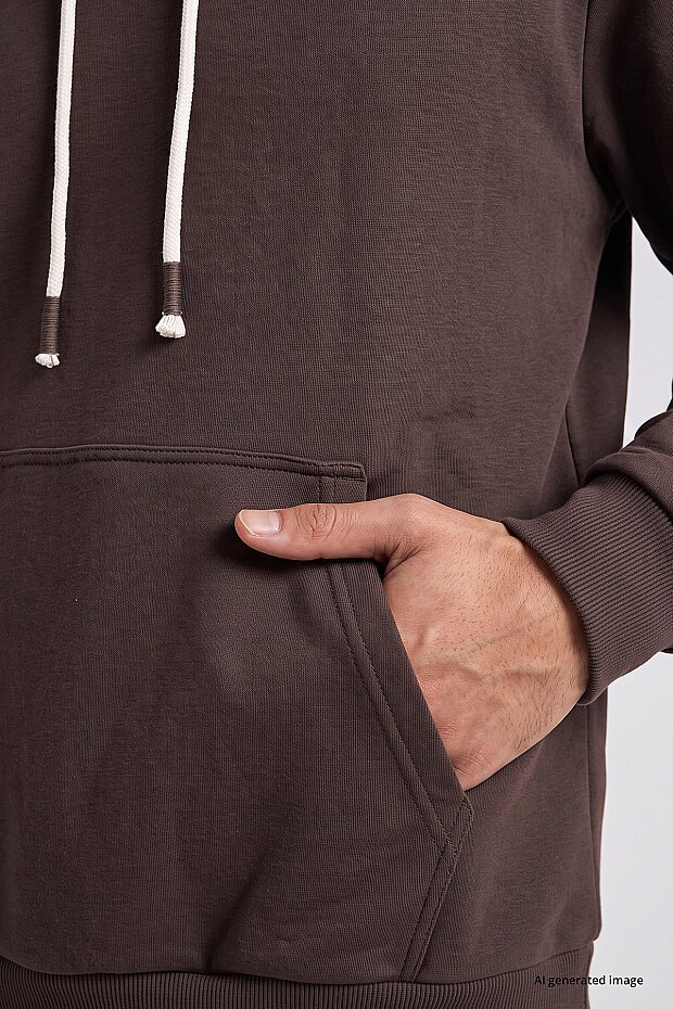 Kahverengi Standart Kalıp Basic Erkek Sweatshirt - 88513 - 3