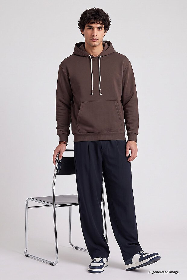 Kahverengi Standart Kalıp Basic Erkek Sweatshirt - 88513 - 2