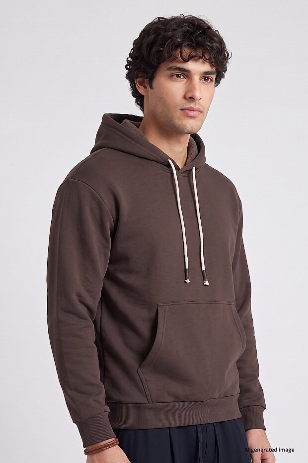 Kahverengi Standart Kalıp Basic Erkek Sweatshirt - 88513 - 4