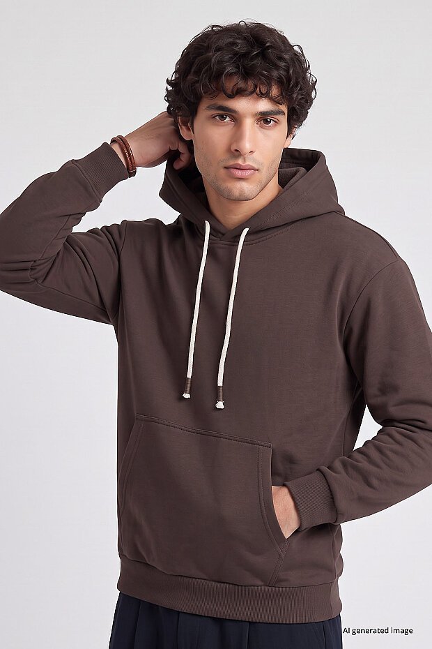 Kahverengi Standart Kalıp Basic Erkek Sweatshirt - 88513 - 1