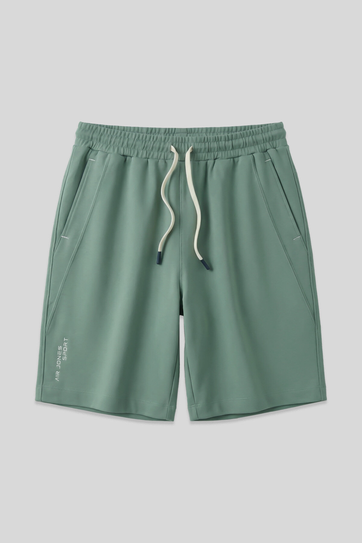 Açık Yeşil Pamuklu Kalın Yumuşak Dokulu Standart Fit Basic Erkek Şort - 81278 - Air Jones