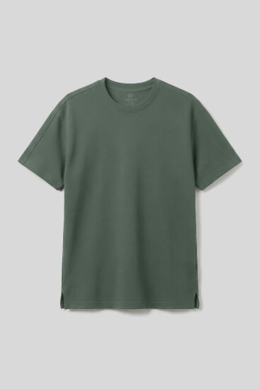 Açık Yeşil Rahat Form Esnek Nefes Alabilir Erkek T-Shirt - 88495 - TOMMYLIFE (1)