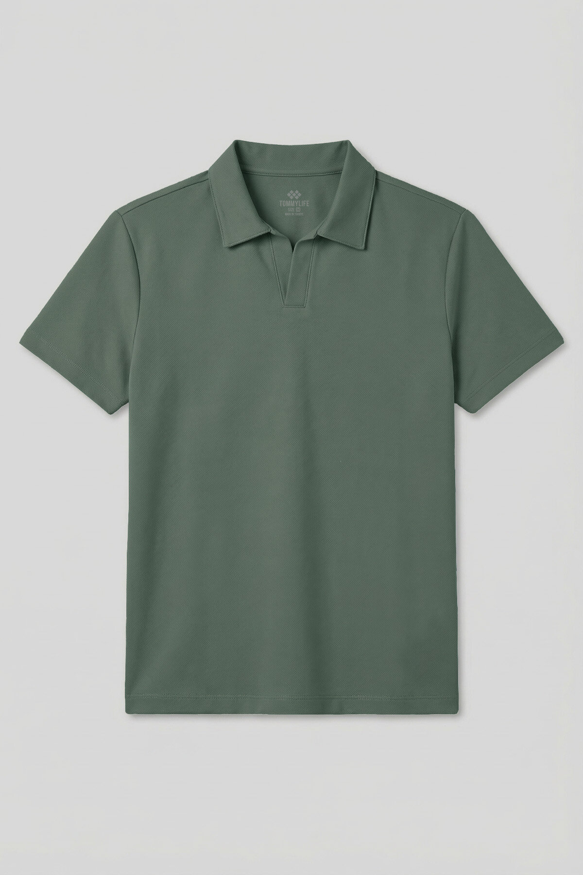 Açık Yeşil Rahat Form Yumuşak Dokulu Polo Yaka Erkek T-Shirt - 88496 - TOMMYLIFE