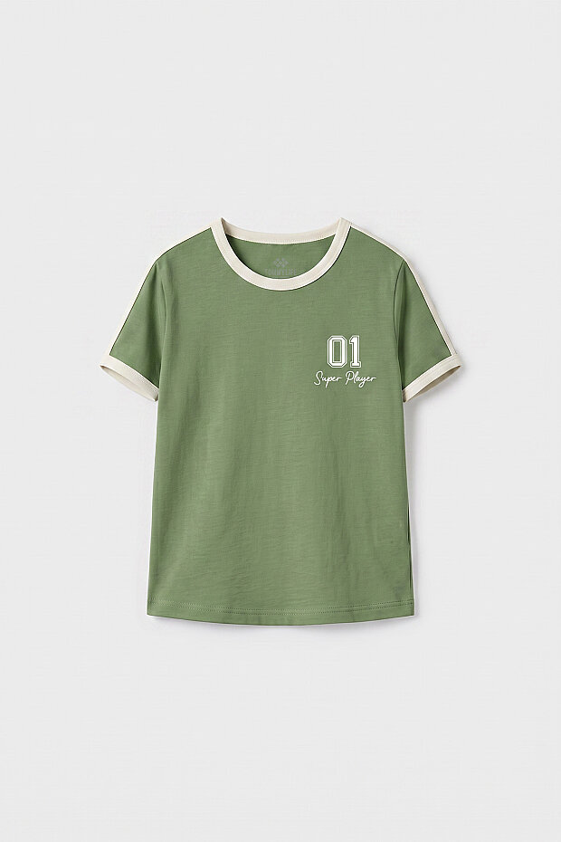 Kaktüs Omuz Biye Detaylı Baskılı Kız Çocuk T-Shirt - 75181 - 3