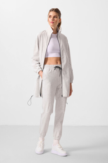 Kar Melanj Dik Yaka Fermuarlı Rahat Form Kadın Eşofman Tunik Takım - 95345 - TOMMYLIFE