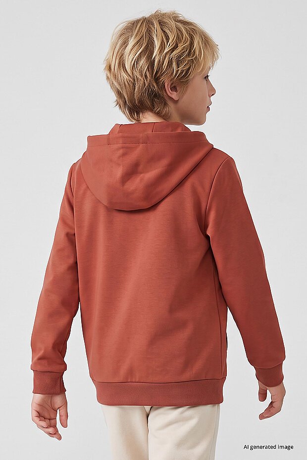 Kiremit Standart Kalıp Basic Erkek Çocuk Sweatshirt - 11336 - 7