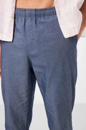 Kot Lacivert Standart Fit Dokuma Hafif Esnek Chino Erkek Pantolon - 82178 - Thumbnail