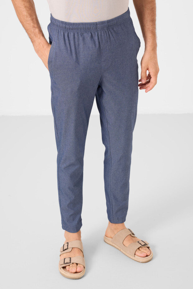 Kot Lacivert Standart Fit Dokuma Hafif Esnek Chino Erkek Pantolon - 82179 - 3
