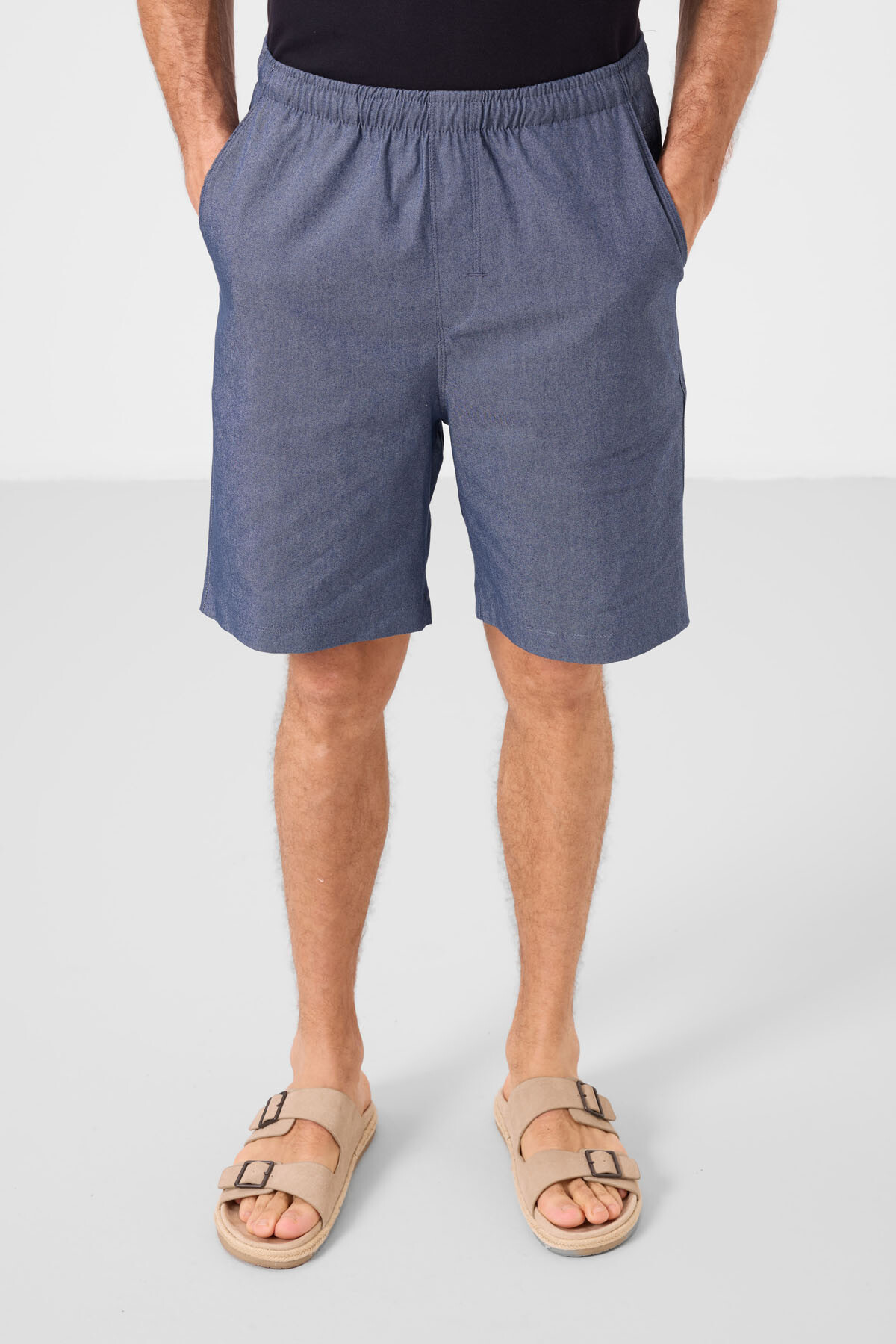 Kot Lacivert Standart Fit Dokuma Hafif Esnek Chino Erkek Şort - 81291 - TOMMYLIFE (1)