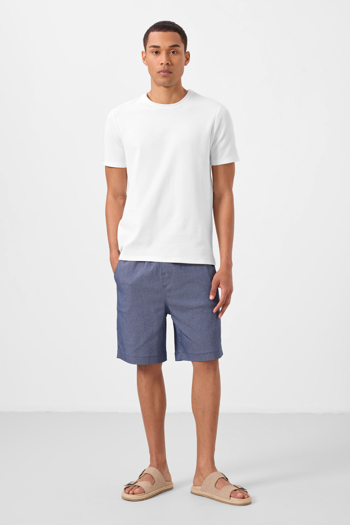 Kot Lacivert Standart Fit Dokuma Hafif Esnek Chino Erkek Şort - 81293 - TOMMYLIFE