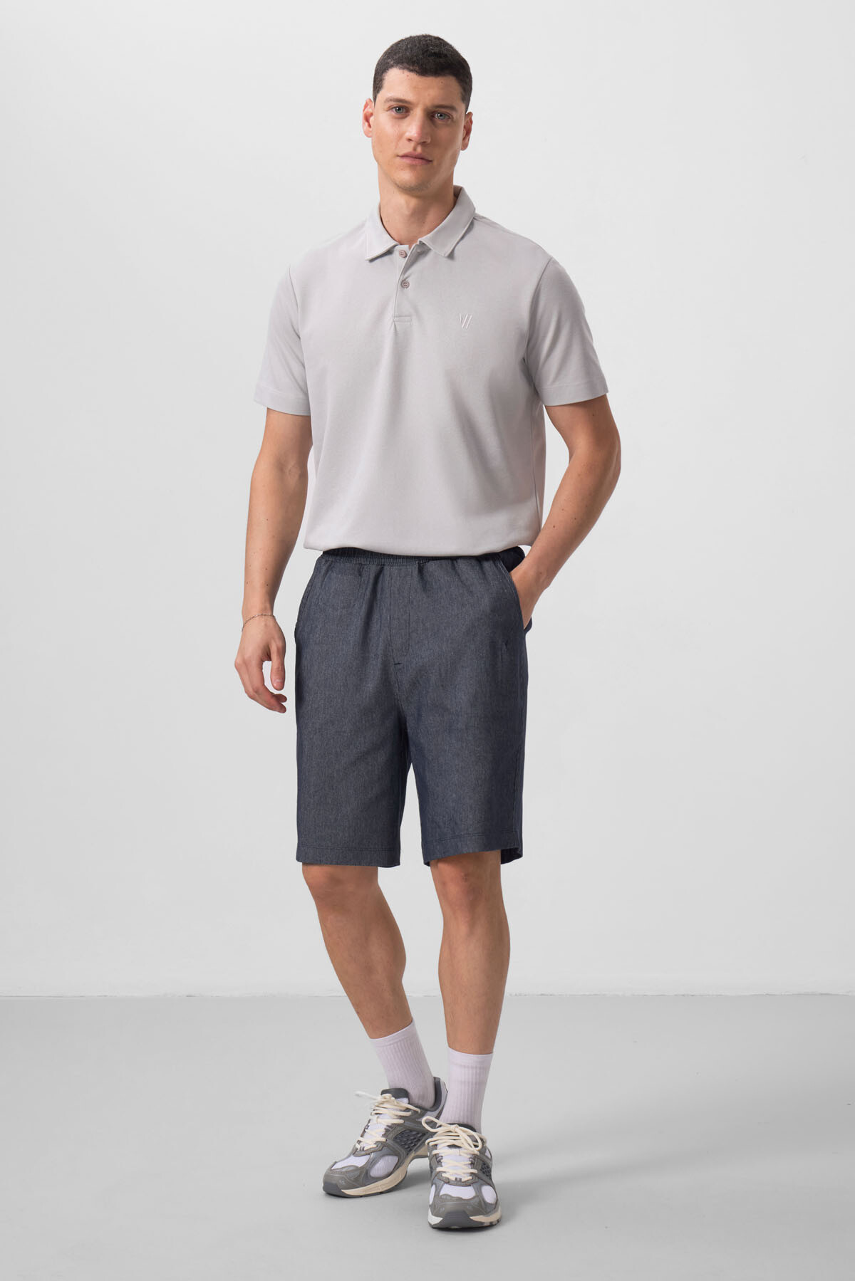 Kot Lacivert Standart Fit Dokuma Hafif Esnek Chino Erkek Şort - 81290 - TOMMYLIFE