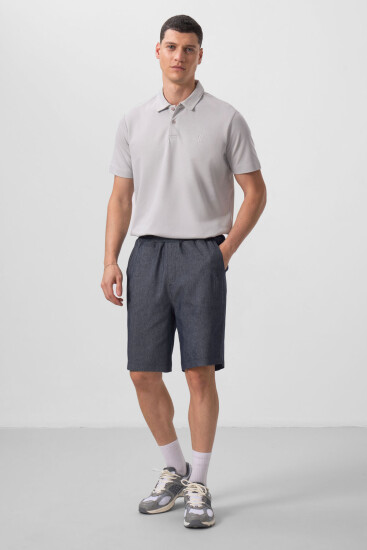 Kot Lacivert Standart Fit Dokuma Hafif Esnek Chino Erkek Şort - 81290 