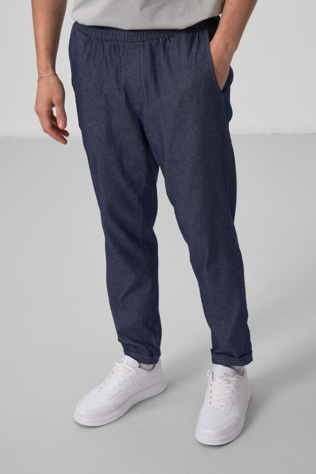 Kot Lacivert Standart Fit Dokuma Hafif Esnek Chino Erkek Pantolon - 82175 - 2