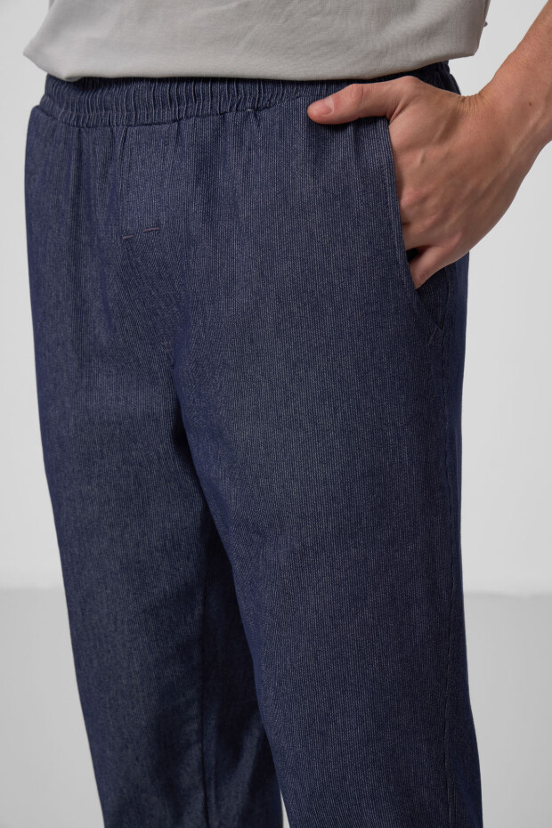Kot Lacivert Standart Fit Dokuma Hafif Esnek Chino Erkek Pantolon - 82175 - 4