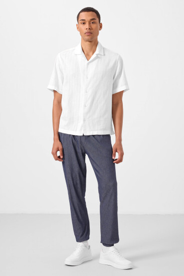 Kot Lacivert Standart Fit Dokuma Hafif Esnek Chino Erkek Pantolon - 82176 
