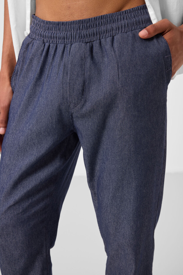 Kot Lacivert Standart Fit Dokuma Hafif Esnek Chino Erkek Pantolon - 82176 - 3