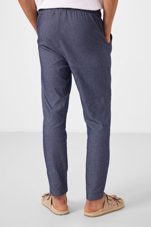 Kot Lacivert Standart Fit Dokuma Hafif Esnek Chino Erkek Pantolon - 82177 - 7