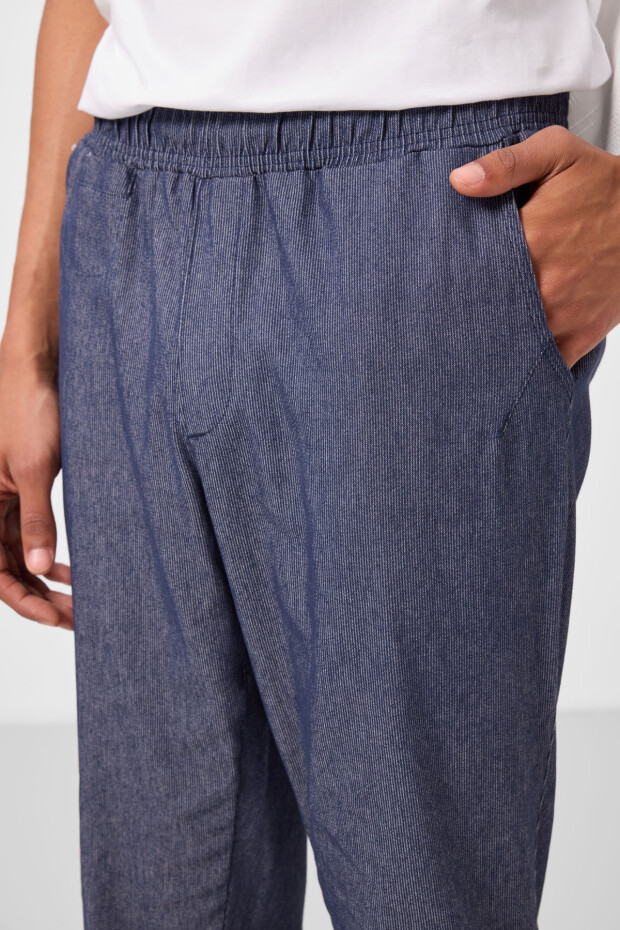 Kot Lacivert Standart Fit Dokuma Hafif Esnek Chino Erkek Pantolon - 82177 - 5