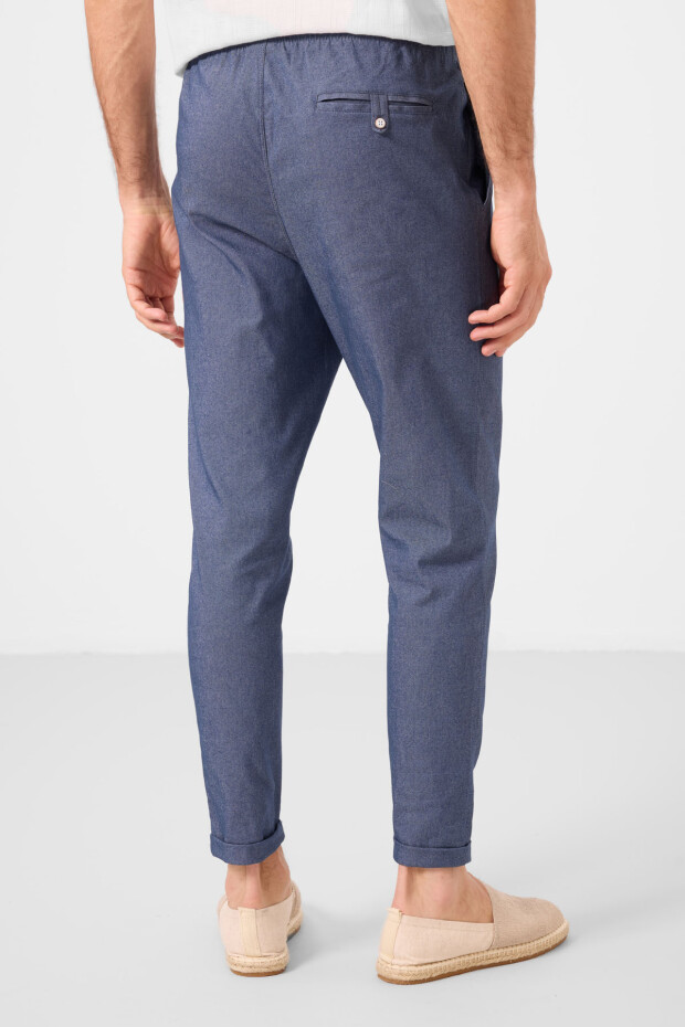 Kot Lacivert Standart Fit Dokuma Hafif Esnek Chino Erkek Pantolon - 82178 - 7