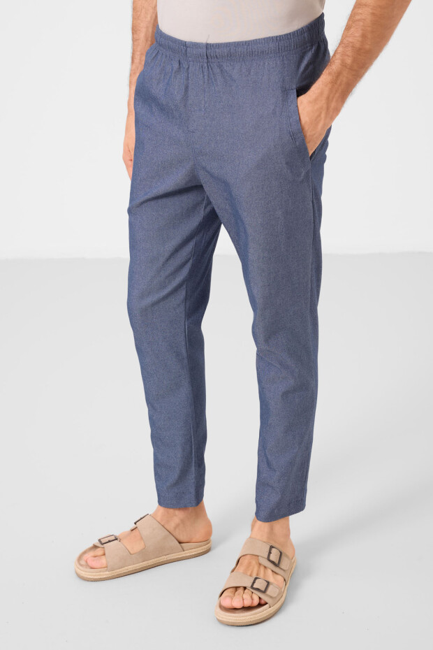 Kot Lacivert Standart Fit Dokuma Hafif Esnek Chino Erkek Pantolon - 82179 - 2