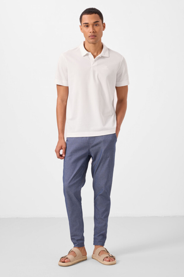 Kot Lacivert Standart Fit Dokuma Hafif Esnek Chino Erkek Pantolon - 82180 - 1