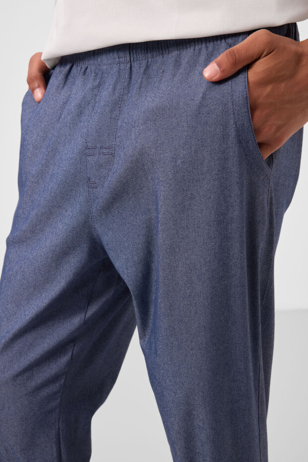 Kot Lacivert Standart Fit Dokuma Hafif Esnek Chino Erkek Pantolon - 82180 - 5