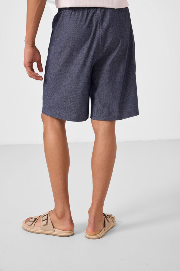 Kot Lacivert Standart Fit Dokuma Hafif Esnek Chino Erkek Şort - 81289 - 7