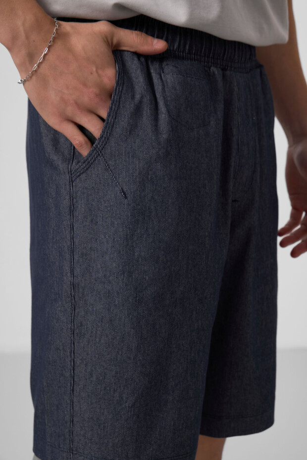 Kot Lacivert Standart Fit Dokuma Hafif Esnek Chino Erkek Şort - 81290 - 4