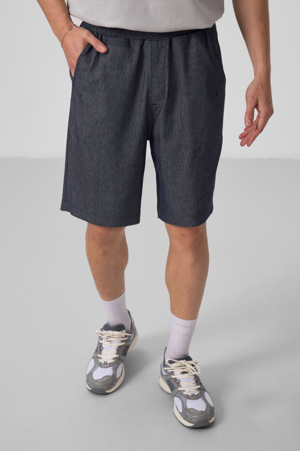 Kot Lacivert Standart Fit Dokuma Hafif Esnek Chino Erkek Şort - 81290 - 3