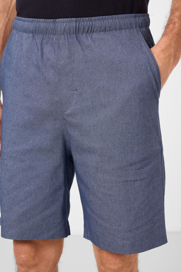 Kot Lacivert Standart Fit Dokuma Hafif Esnek Chino Erkek Şort - 81291 - 3
