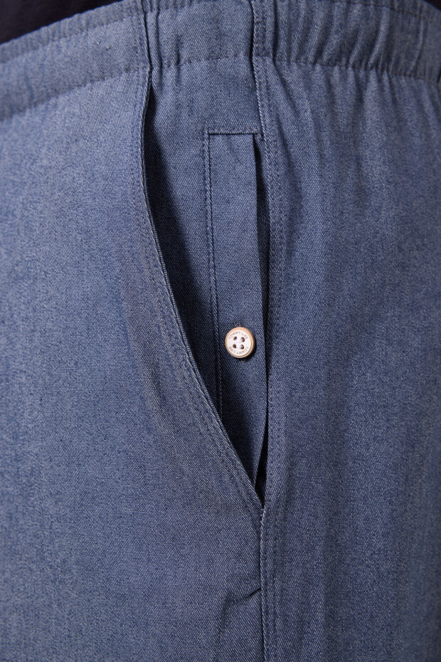 Kot Lacivert Standart Fit Dokuma Hafif Esnek Chino Erkek Şort - 81291 - 6