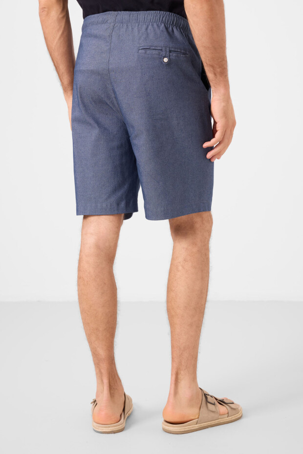 Kot Lacivert Standart Fit Dokuma Hafif Esnek Chino Erkek Şort - 81291 - 7