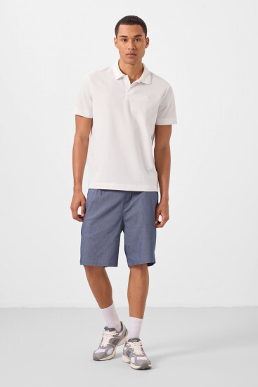 Kot Lacivert Standart Fit Dokuma Hafif Esnek Chino Erkek Şort - 81292 