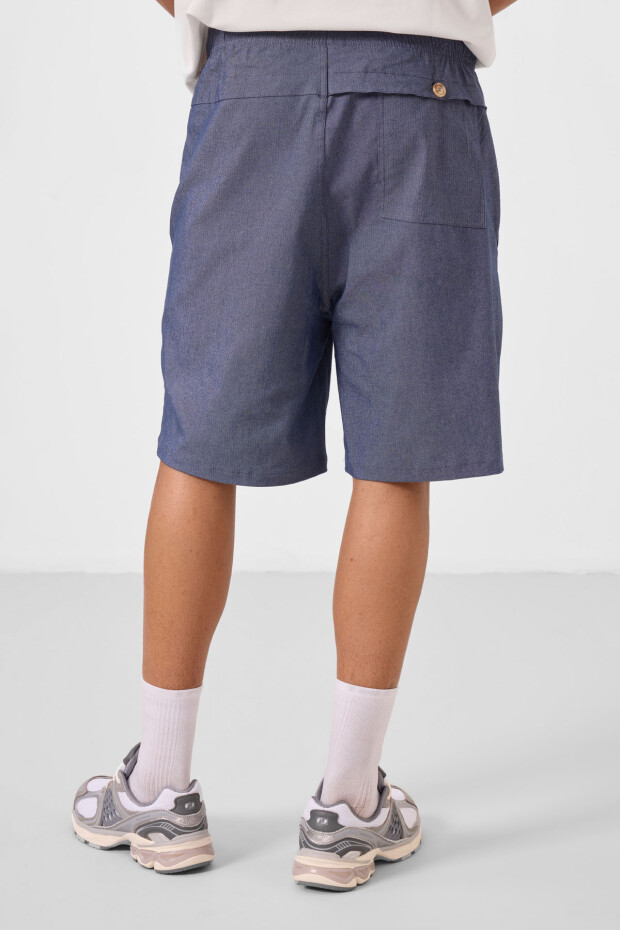 Kot Lacivert Standart Fit Dokuma Hafif Esnek Chino Erkek Şort - 81292 - 7
