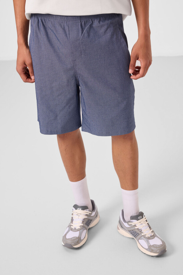 Kot Lacivert Standart Fit Dokuma Hafif Esnek Chino Erkek Şort - 81292 - 5