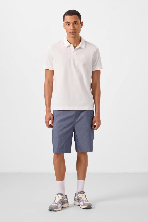 Kot Lacivert Standart Fit Dokuma Hafif Esnek Chino Erkek Şort - 81292 - 6