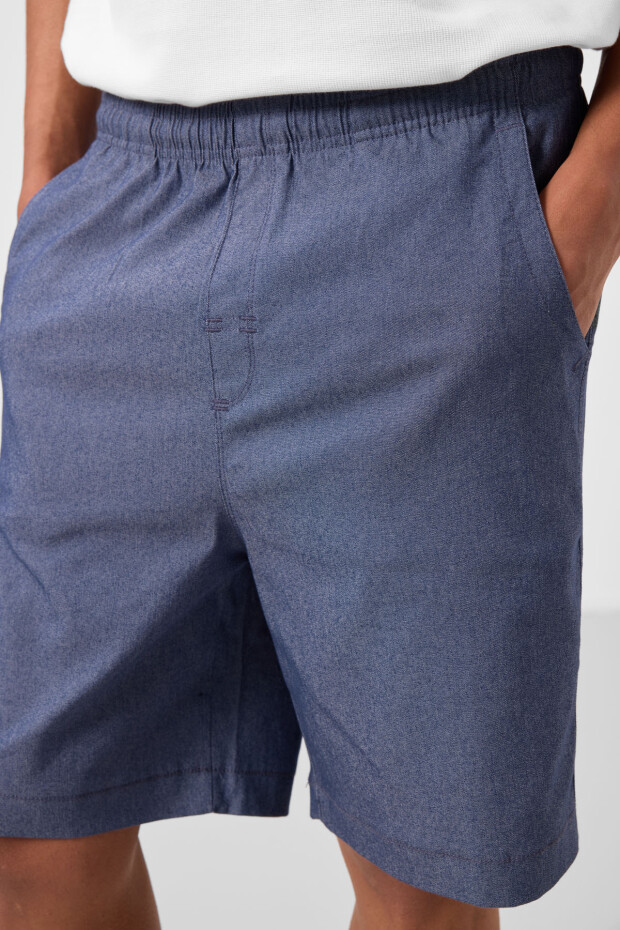 Kot Lacivert Standart Fit Dokuma Hafif Esnek Chino Erkek Şort - 81293 - 4