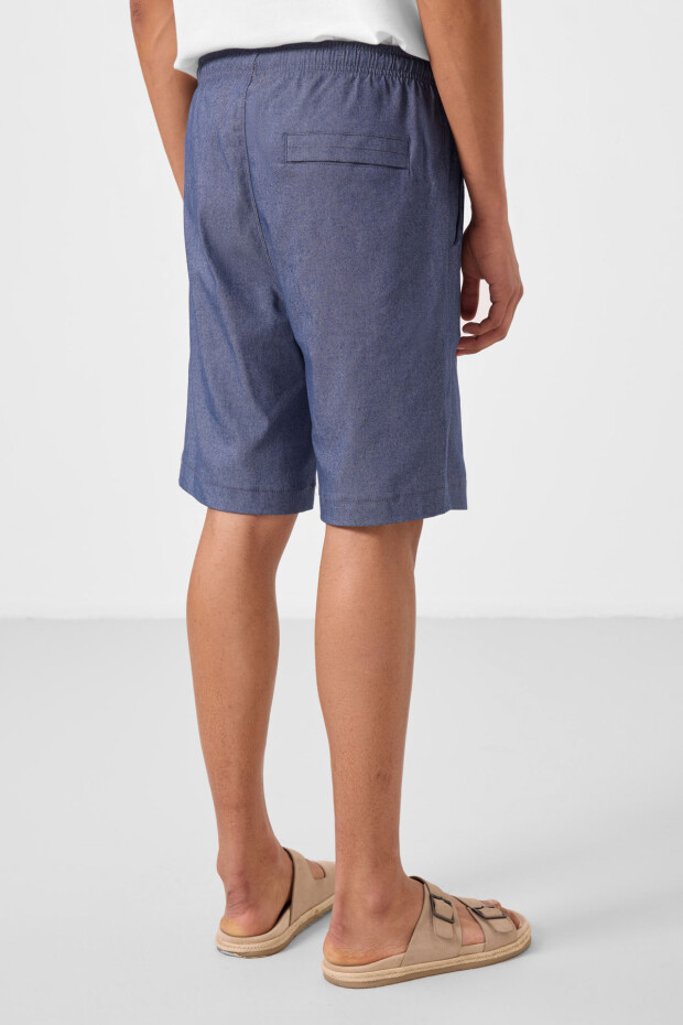 Kot Lacivert Standart Fit Dokuma Hafif Esnek Chino Erkek Şort - 81293 - 7