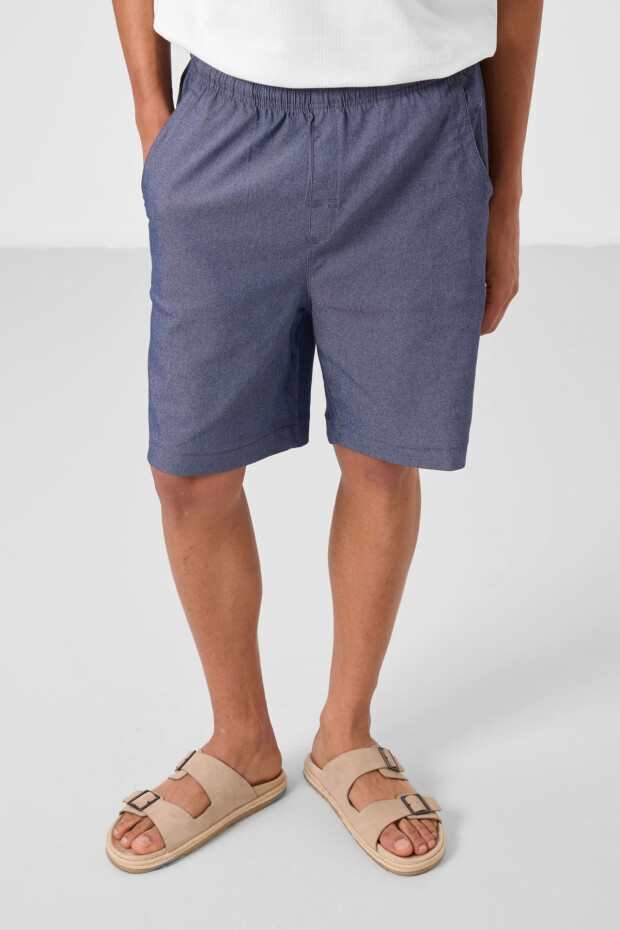 Kot Lacivert Standart Fit Dokuma Hafif Esnek Chino Erkek Şort - 81293 - 5