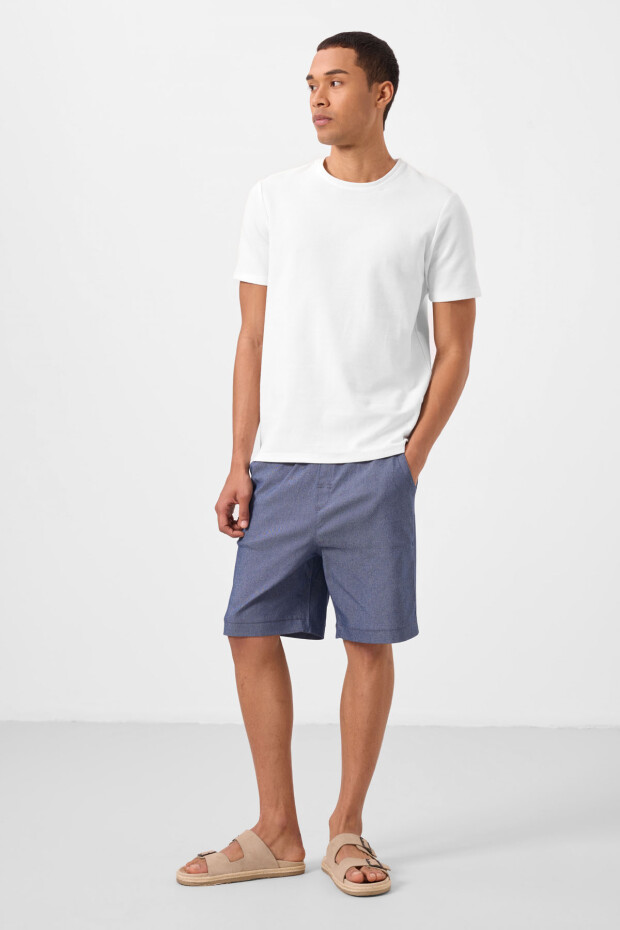 Kot Lacivert Standart Fit Dokuma Hafif Esnek Chino Erkek Şort - 81293 - 6