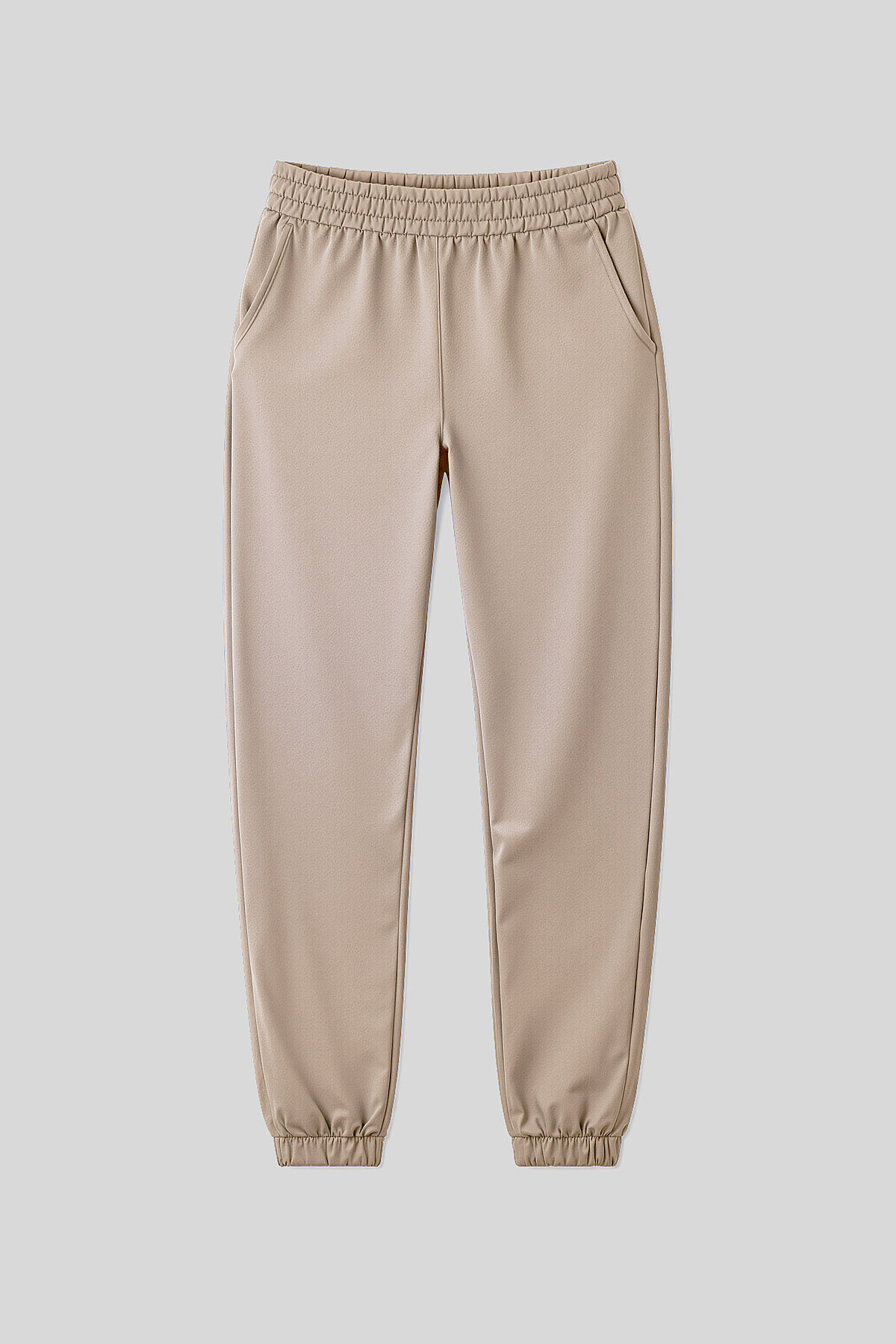 Koyu Bej Cepli Yüksek Bel Rahat Form Lastik Paça Kadın Eşofman Alt - 94583 - TOMMYLIFE