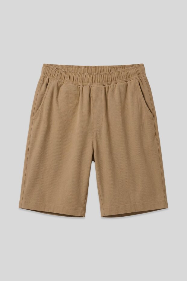 Koyu Bej Standart Fit Dokuma Hafif Esnek Chino Erkek Şort - 81290 - 1